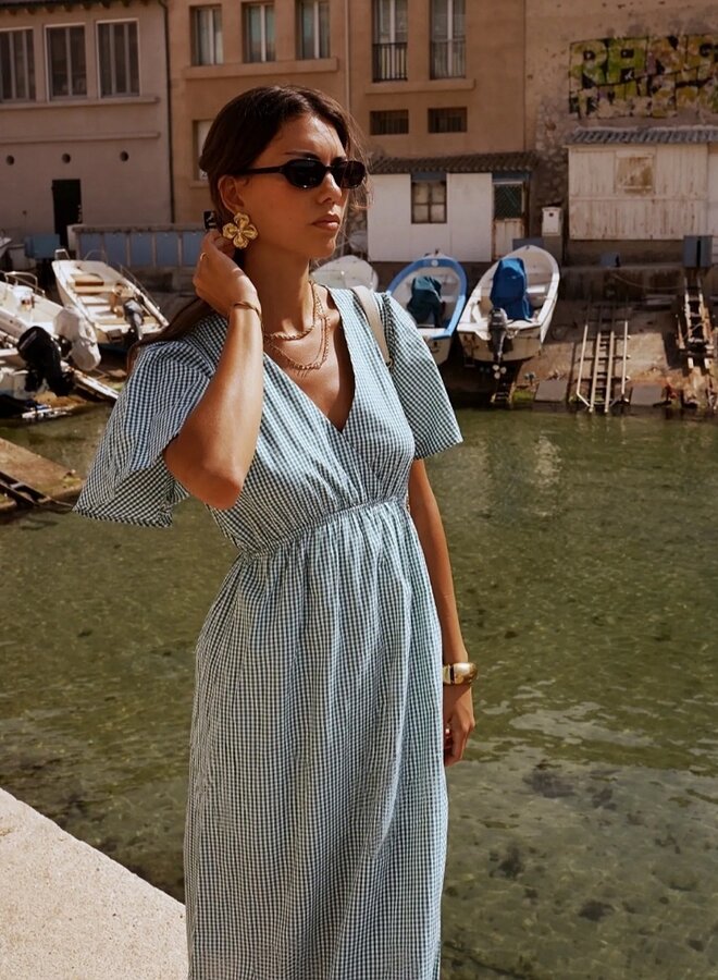 Small checker print cotton dress