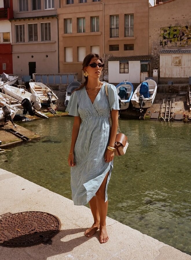 Small checker print cotton dress