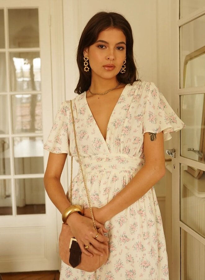 Cotton gauze  floral print dress