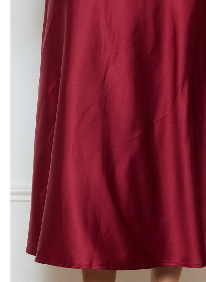 Midi satin skirt
