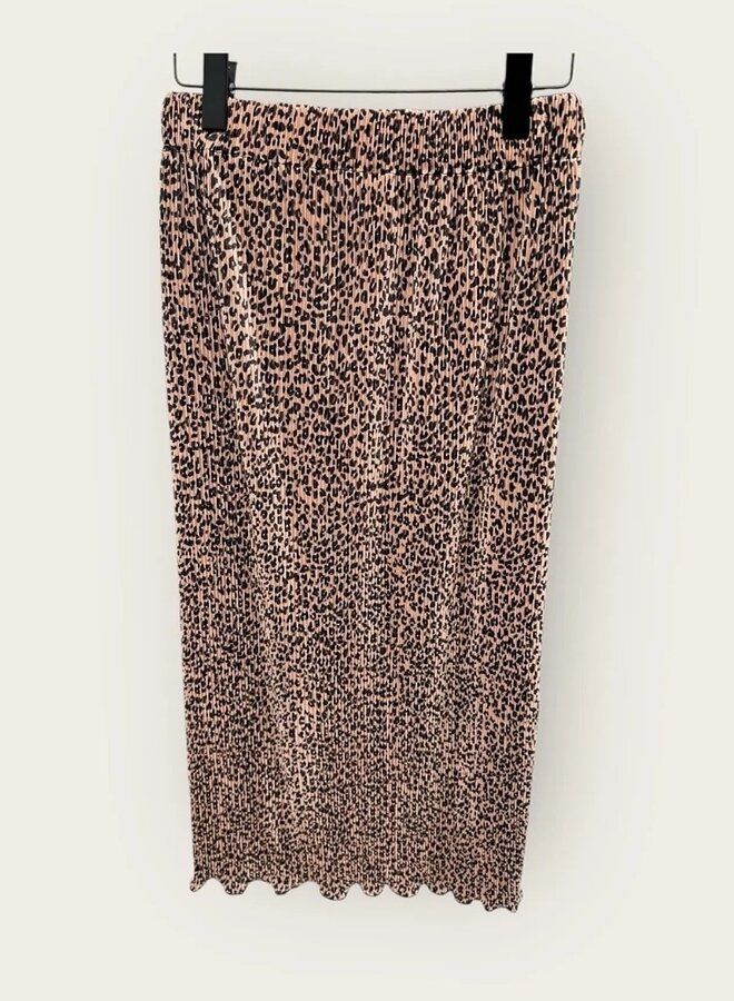 Leopard pleat skirt