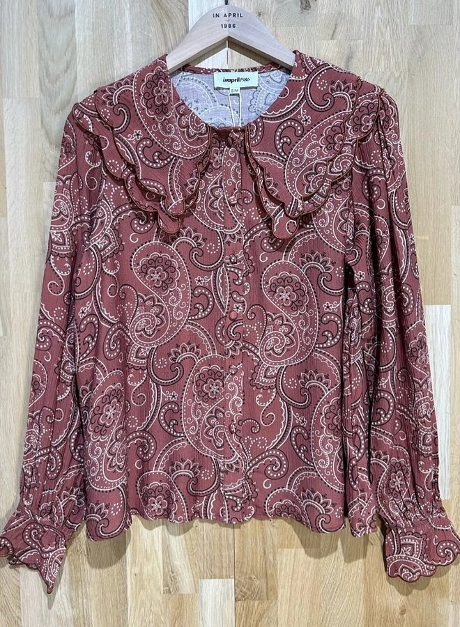 Paisley print button up blouse