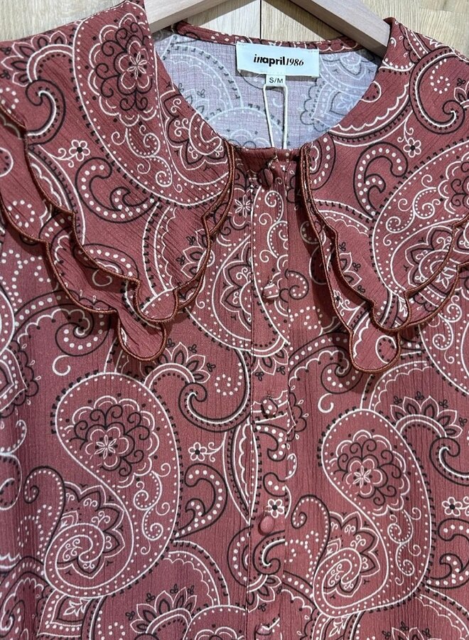 Paisley print button up blouse