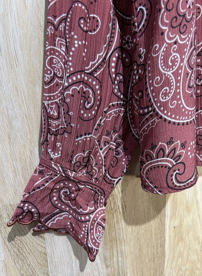Paisley print button up blouse