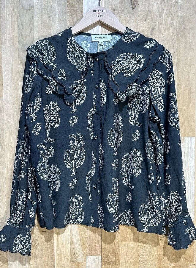 Paisley print button up blouse