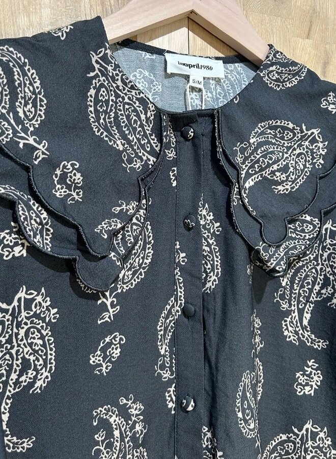 Paisley print button up blouse