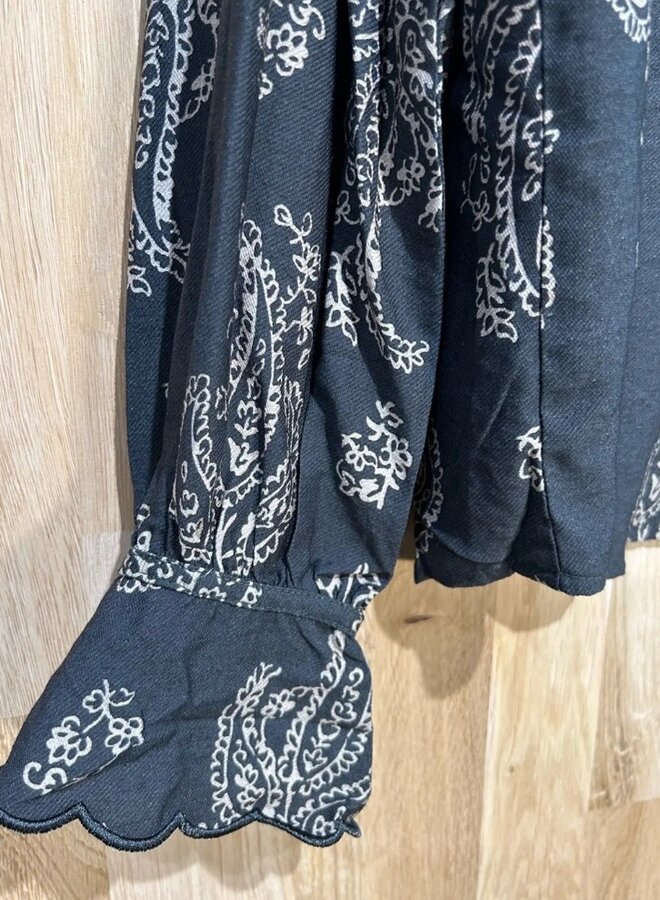 Paisley print button up blouse