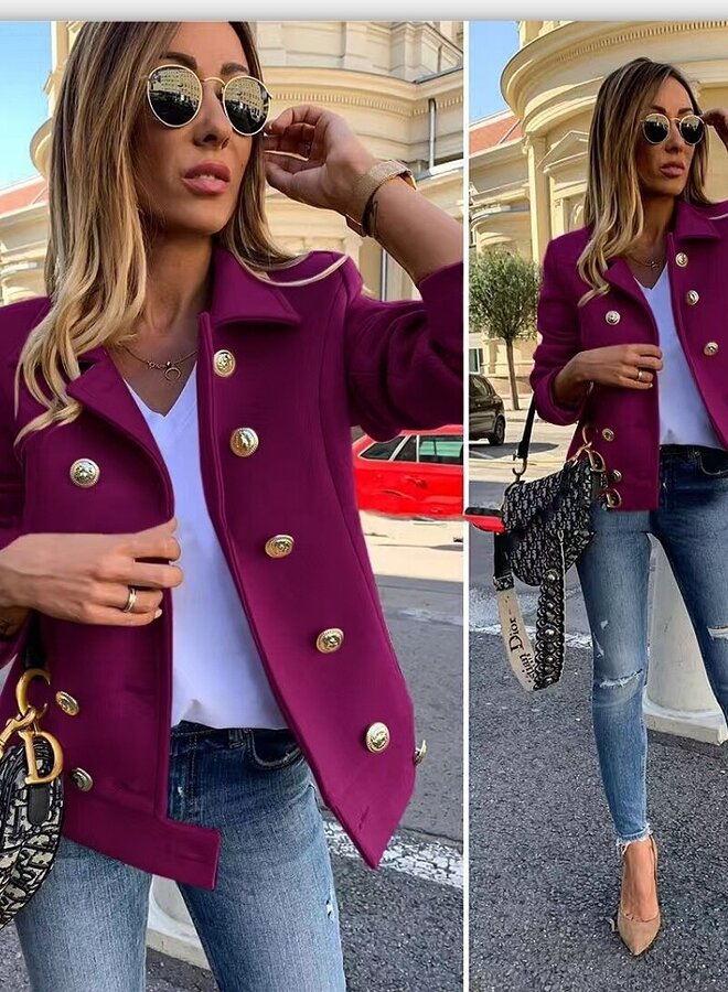 Chic coat with gold buttons