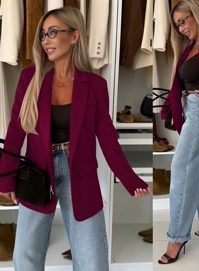 Faux suede blazer