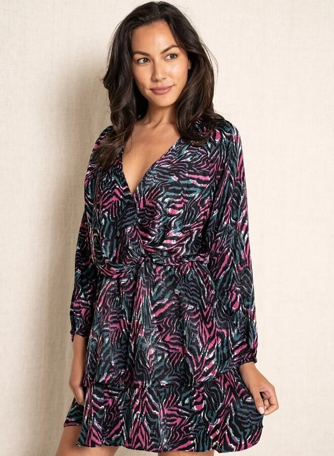 Multi color zebra print dress