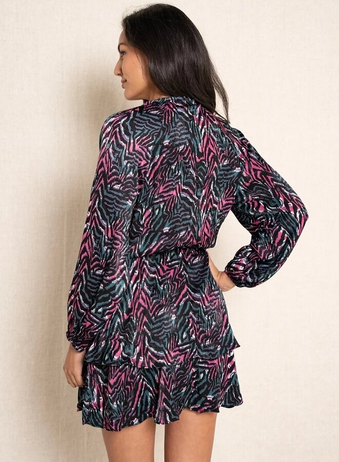 Multi color zebra print dress