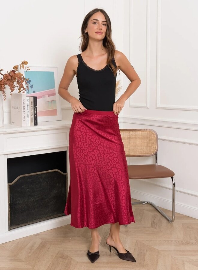 Animal print silky skirt