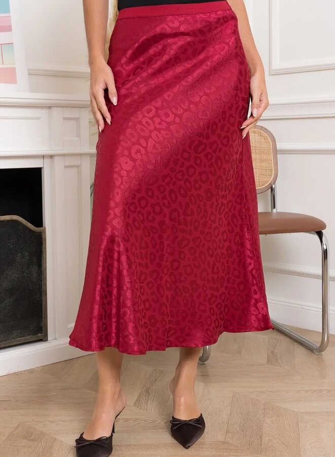 Animal print silky skirt