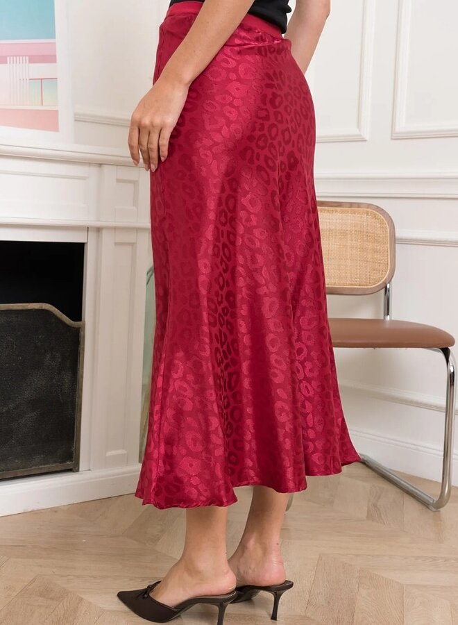 Animal print silky skirt