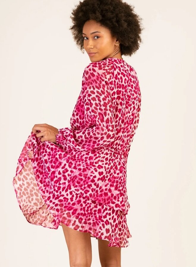 Animal print long sleeve dress