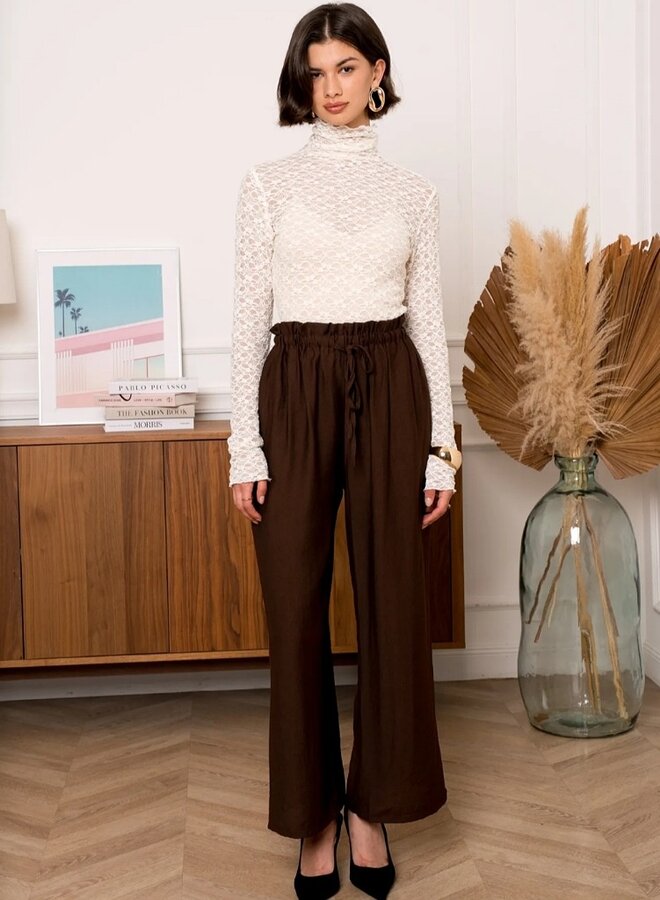 Basic pants with front tie