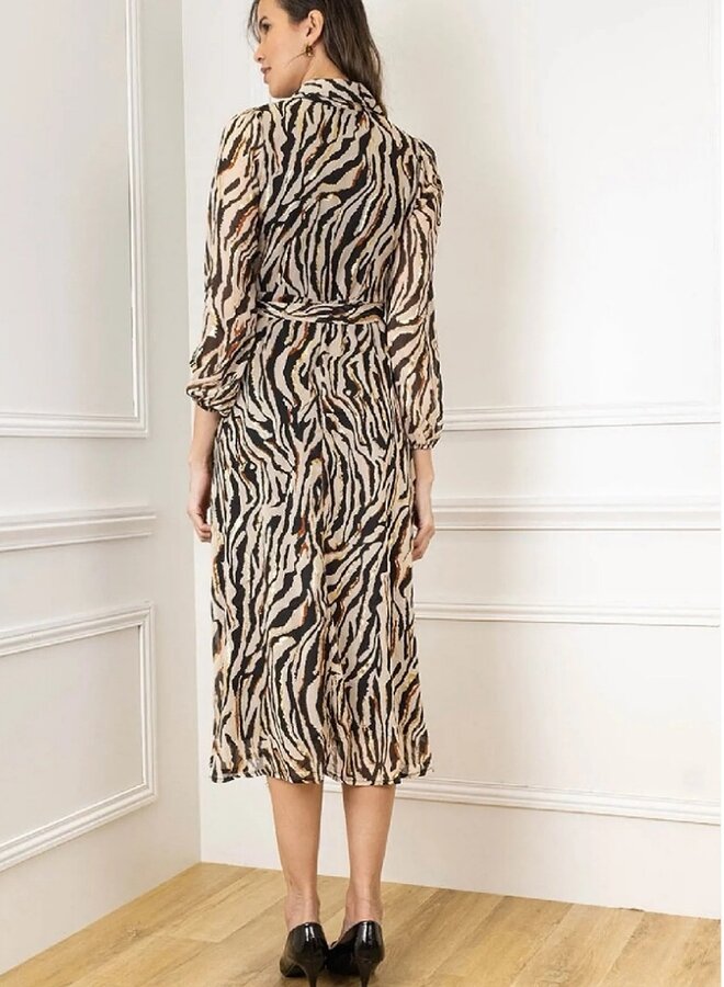 Animal print with gold dress