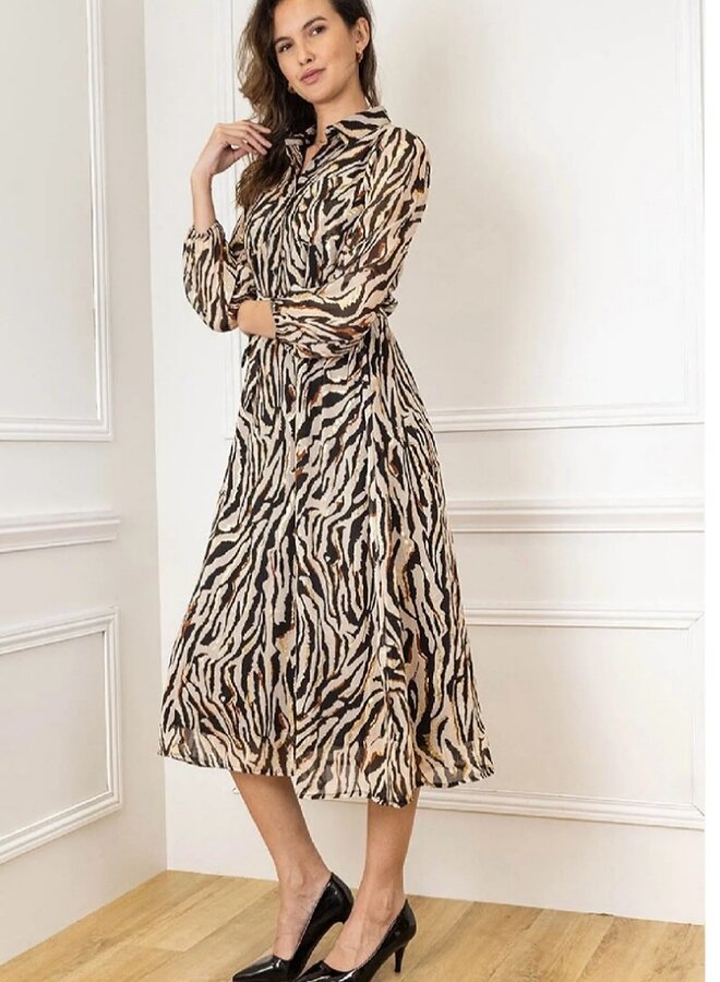 Animal print with gold dress