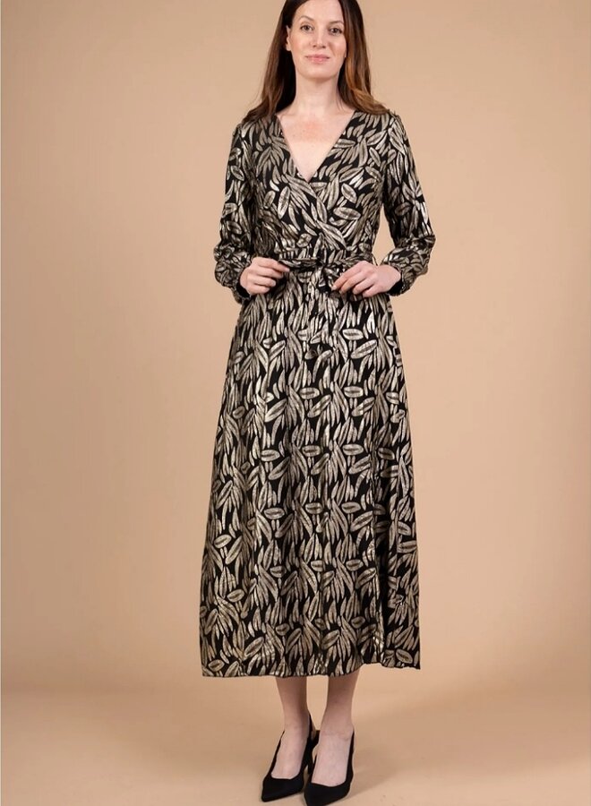 Gold printed dress