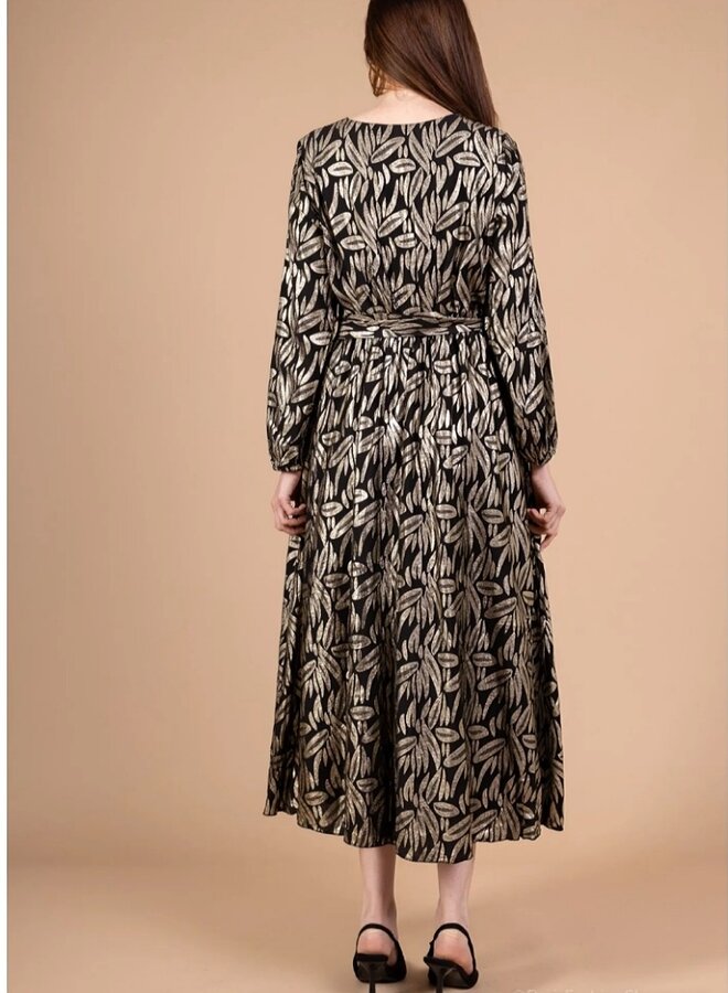 Gold printed dress