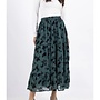 Velvet burn out print tiered skirt
