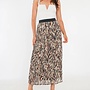 Pleated animal print skirt