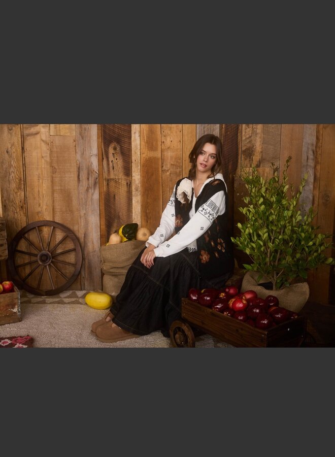 Floral button down knit car