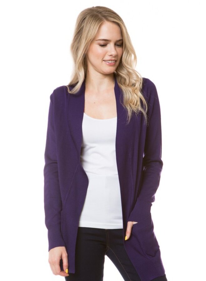 open front knit cardigan with pockets