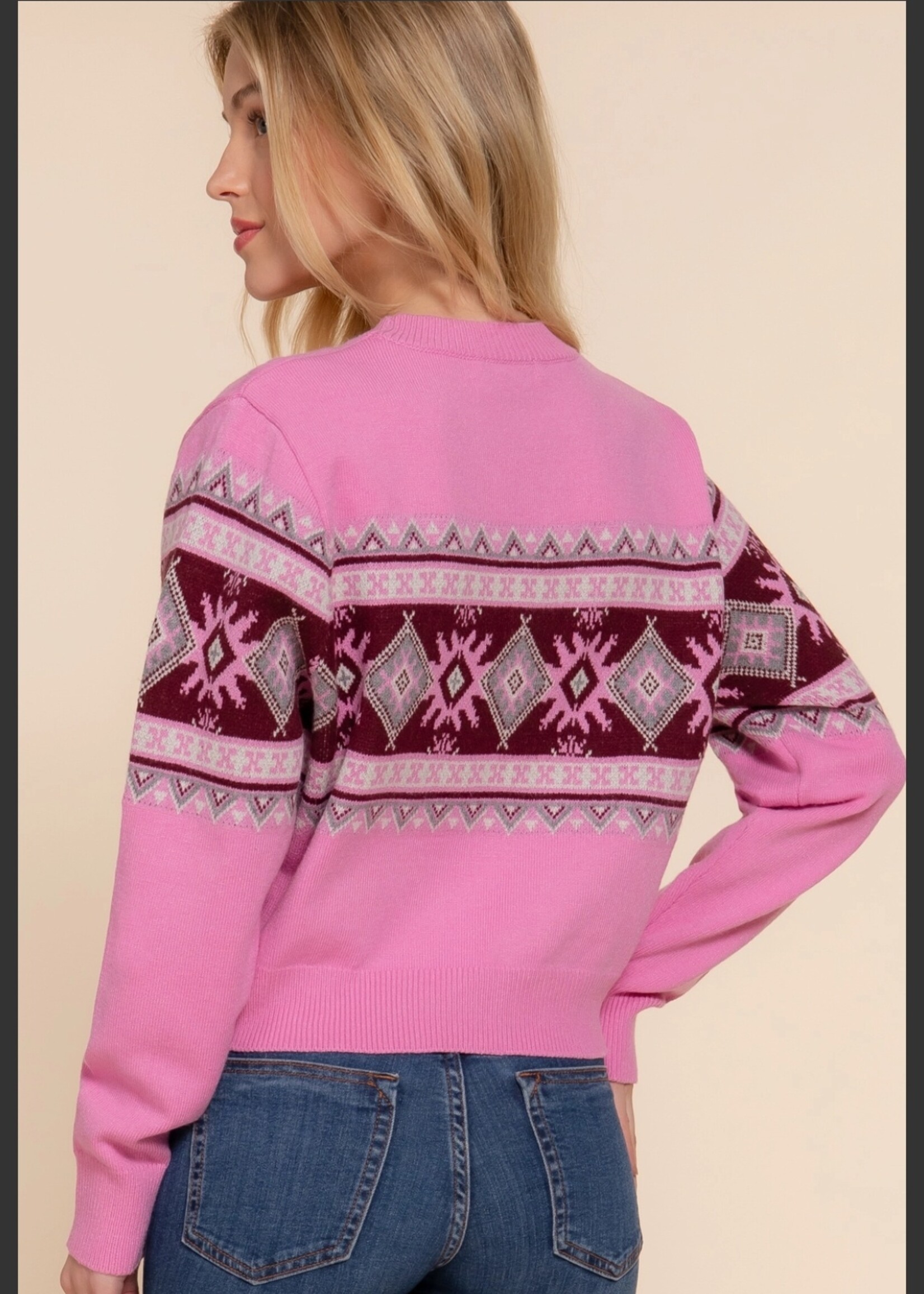 Active Basic Faire Isle Pattern sweater
