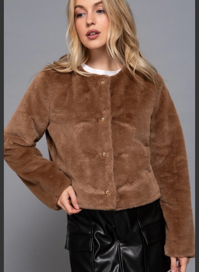 Faux fur jacket