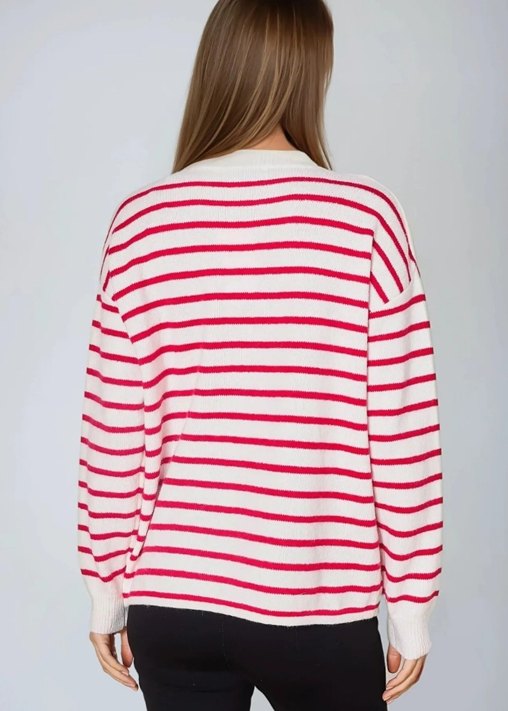 Copperose Striped heart sweater