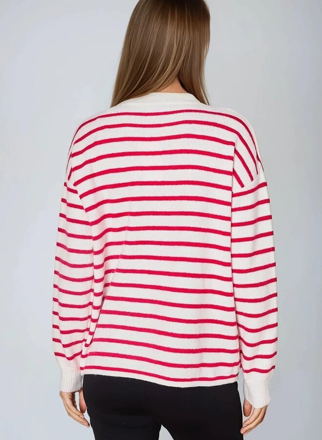 Striped heart sweater
