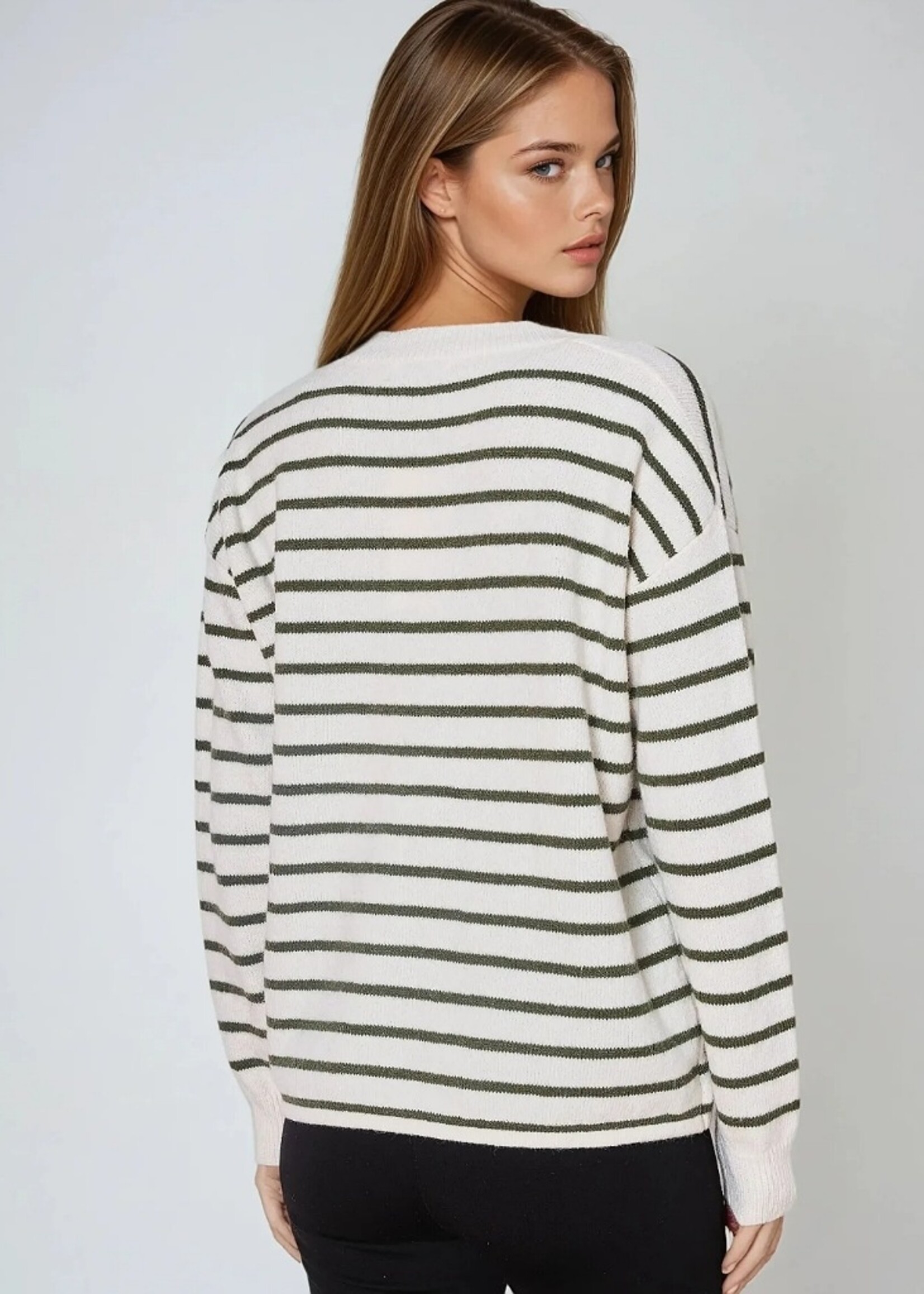 Copperose Striped heart sweater