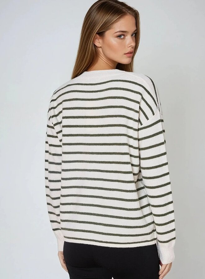 Striped heart sweater