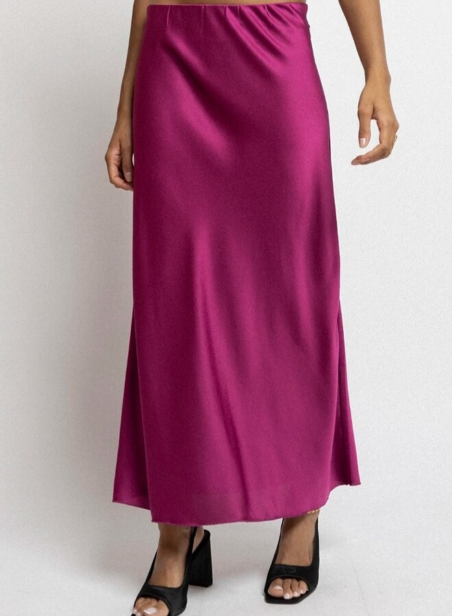 Long satin skirt