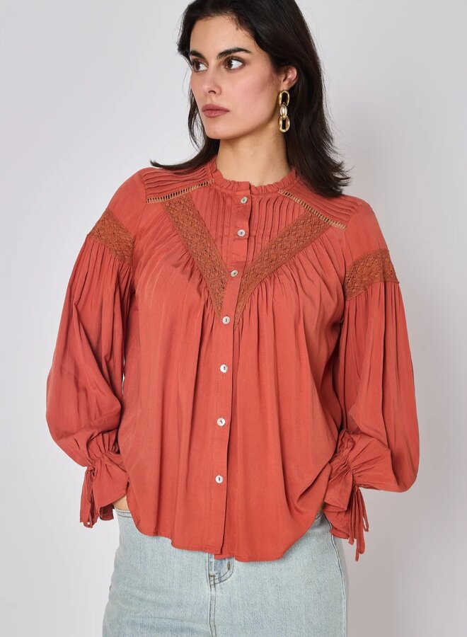 Button up peasant blouse