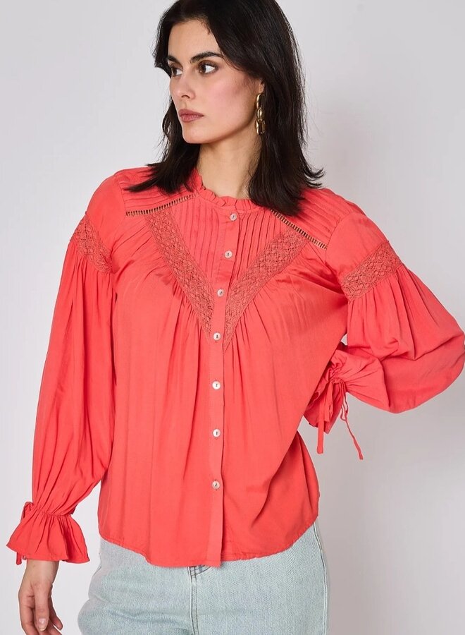 Button up peasant blouse