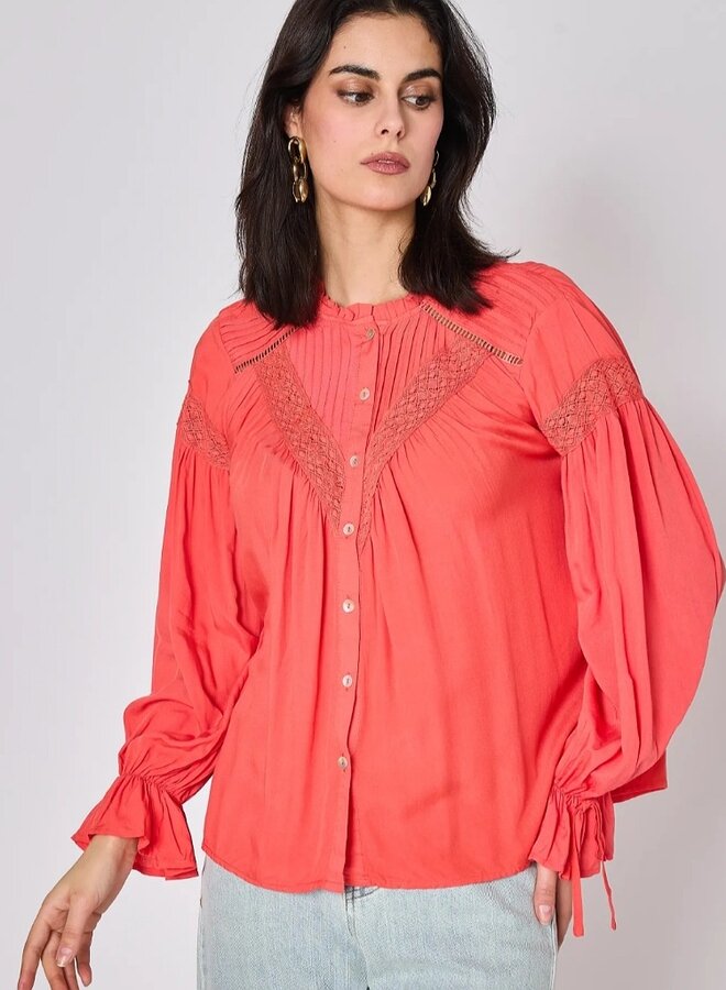 Button up peasant blouse