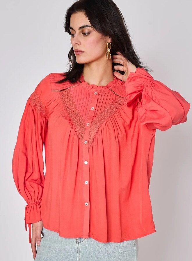 Button up peasant blouse