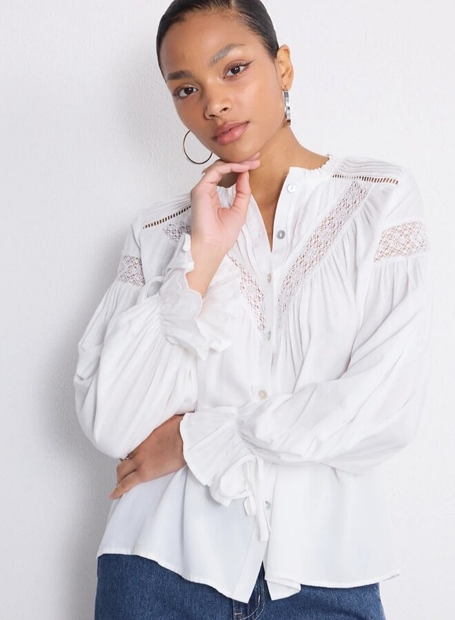 Button up peasant blouse