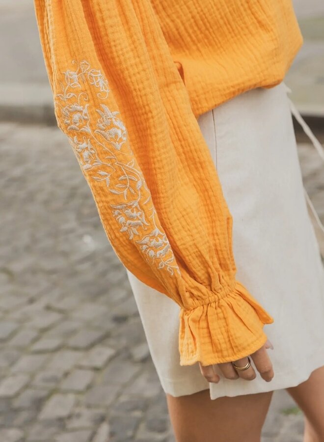 embroidered cotton shirt