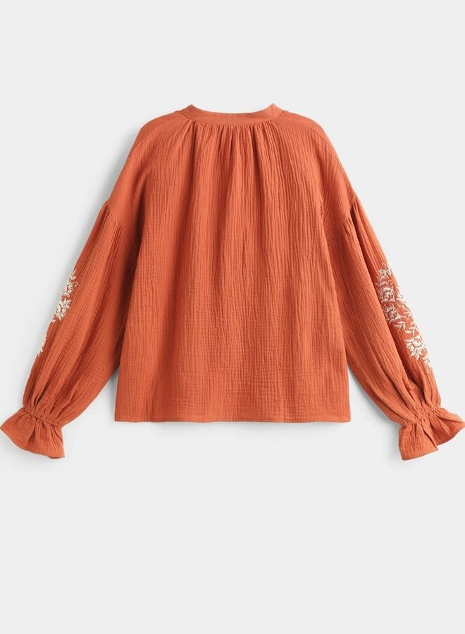 embroidered cotton shirt