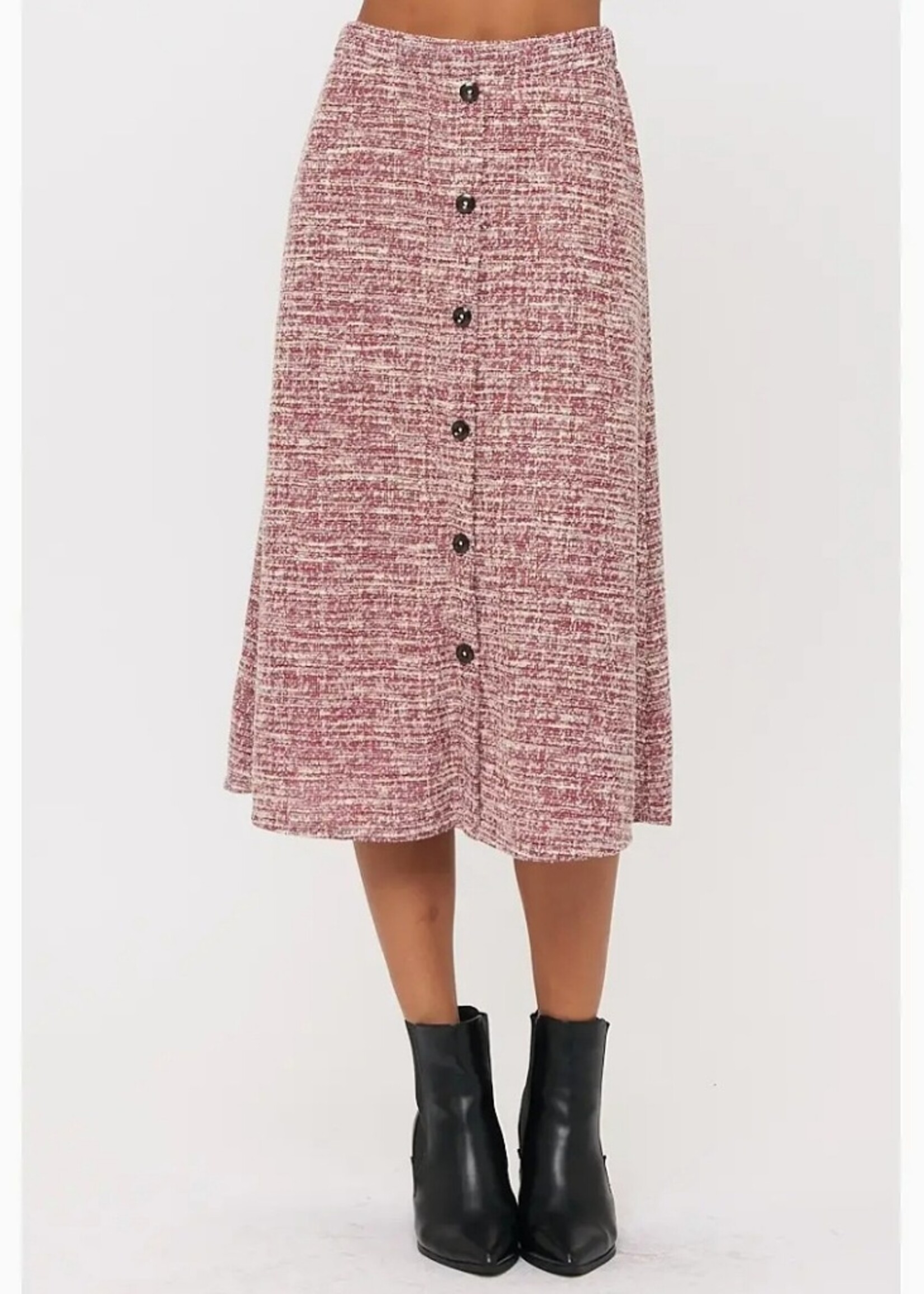 Perseption A Line button down textured midi skirt
