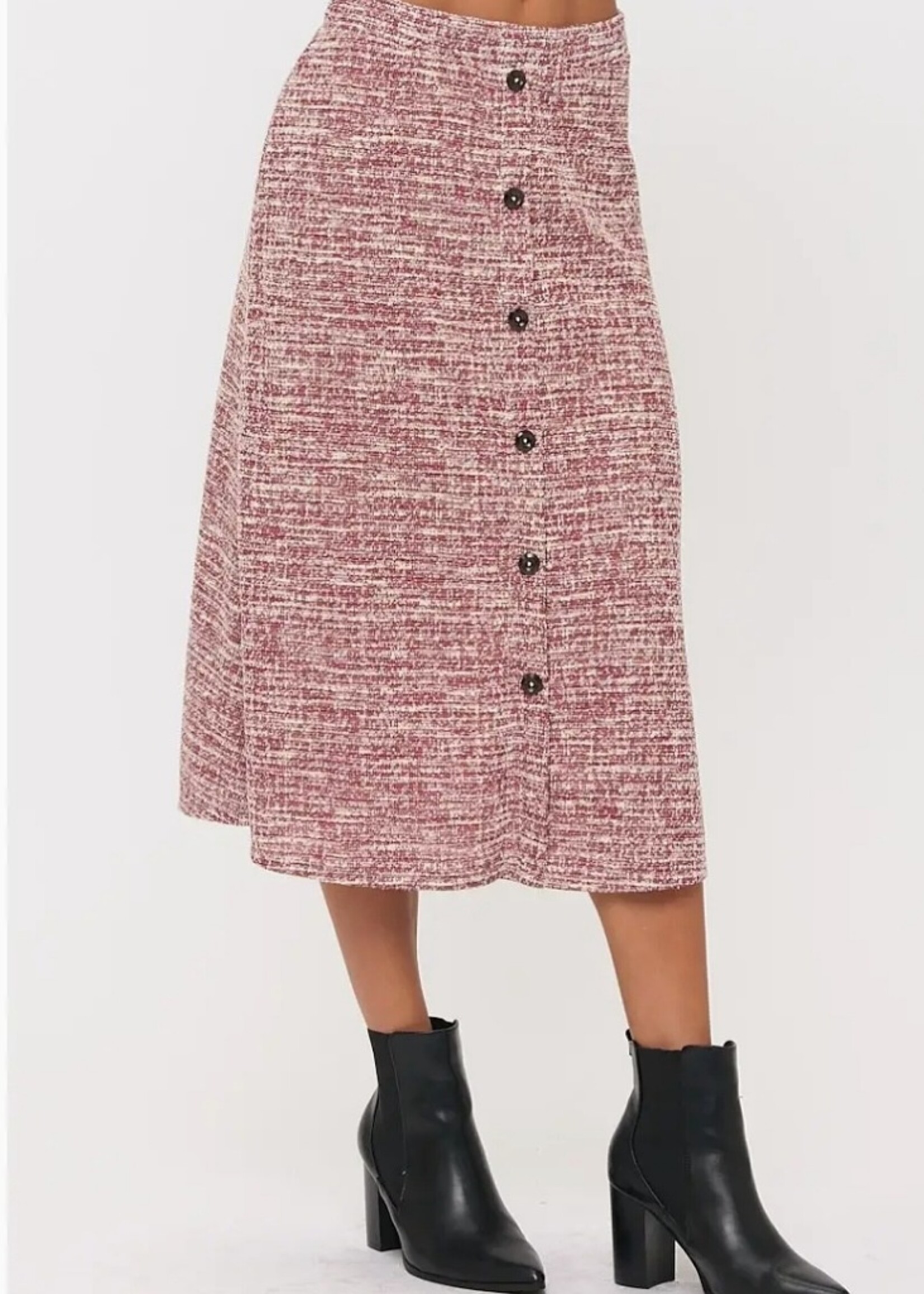 Perseption A Line button down textured midi skirt