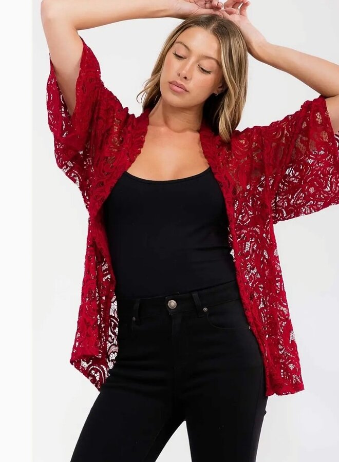 Crochet lace cardigan