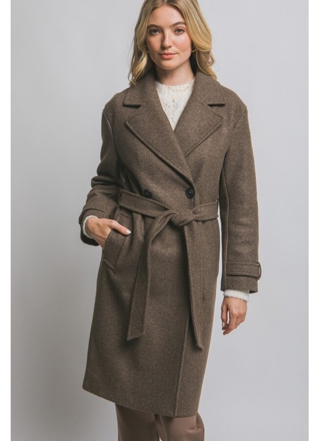 Belted winter coat