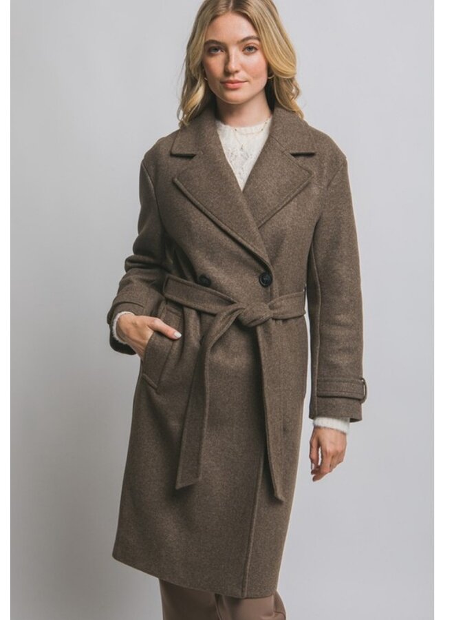 Belted winter coat