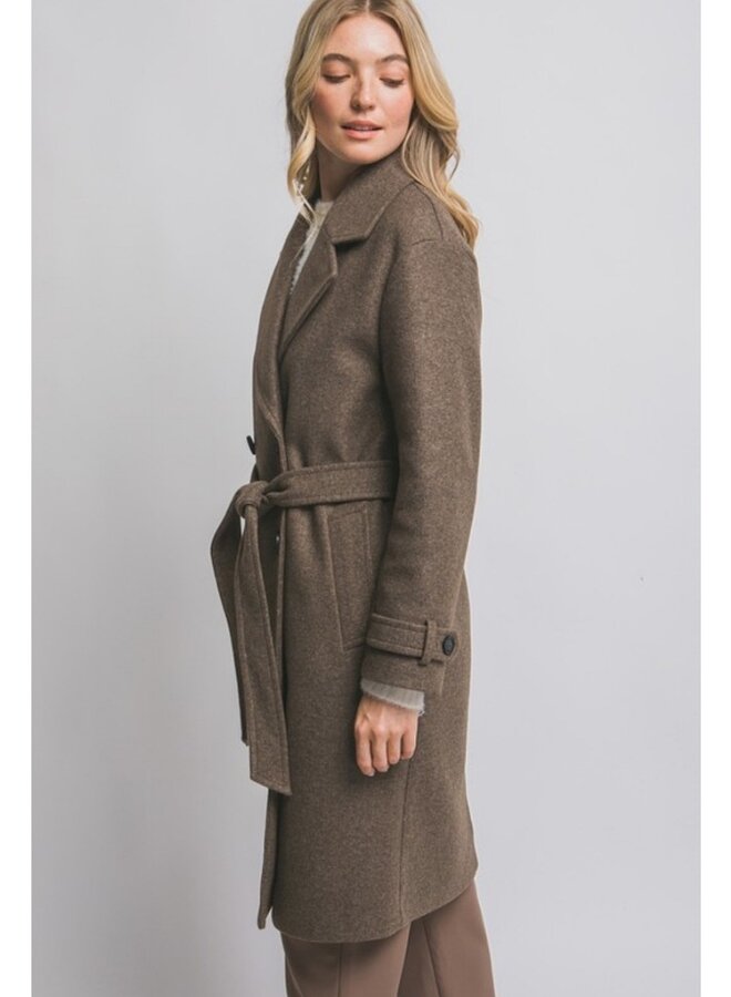 Belted winter coat