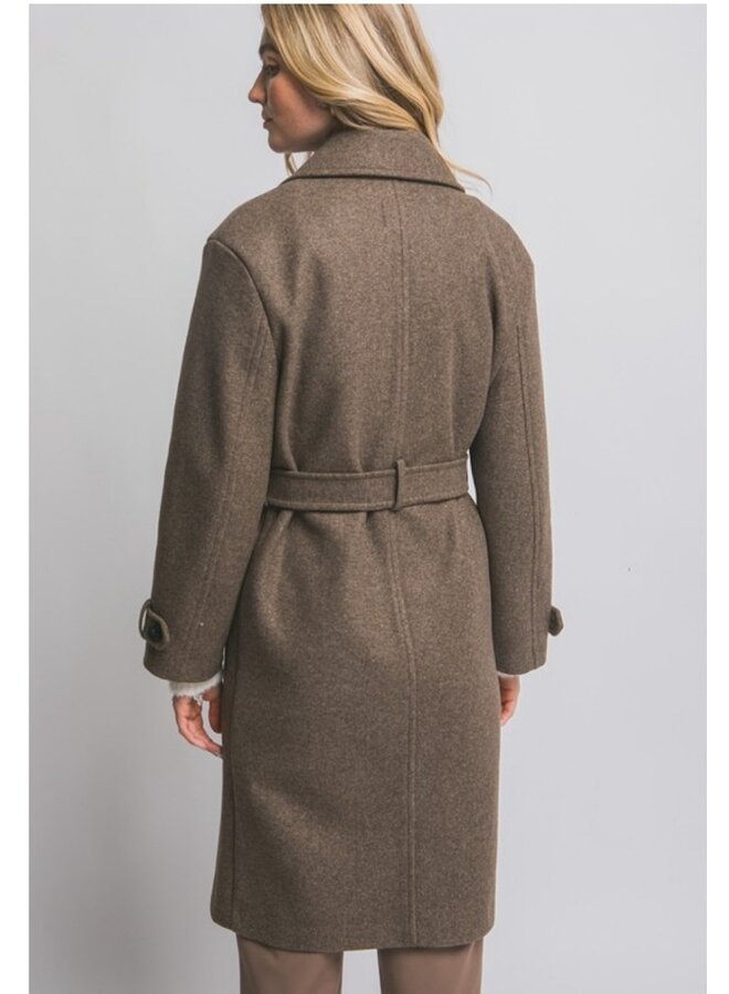 Belted winter coat