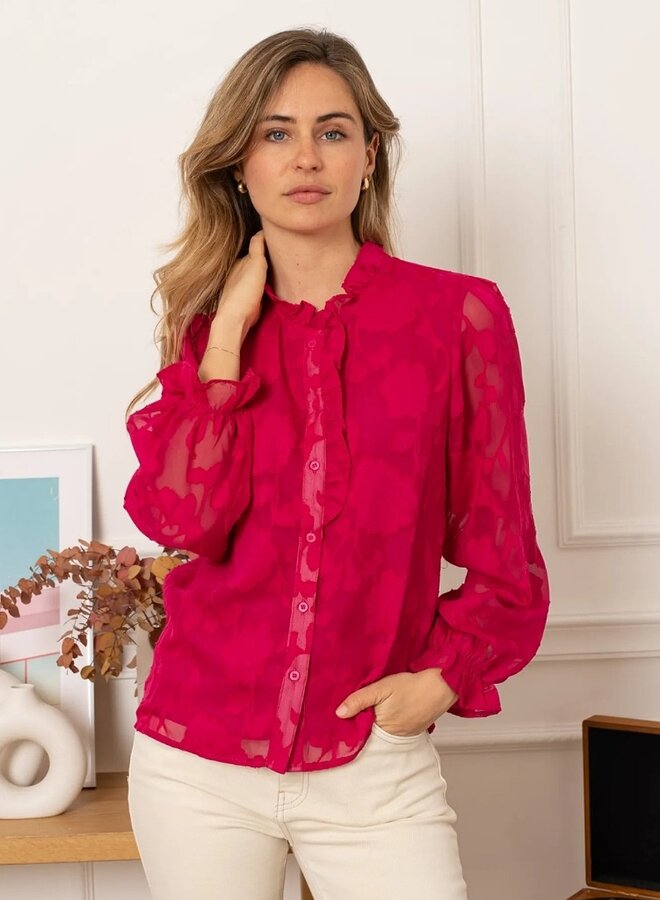 Burnout sheer blouse